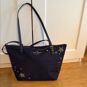Kate Spade Navy Blue Embellished Tote Bag